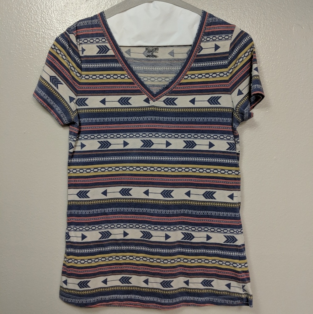 Tribal patterned v neck